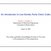 An Introduction to Low-Density Parity-Check Codes