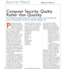 Computer security: quality rather than quantity