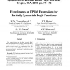 Experiments on FPRM Expressions for Partially Symmetric Logic Functions