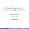 Message passing algorithms: a success looking for theoreticians