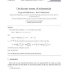 On discrete norms of polynomials