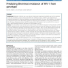 Predicting Bevirimat resistance of HIV-1 from genotype